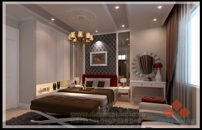 Thiết kế nội thất phòng ngủ -v2- Nhà Anh Thắng